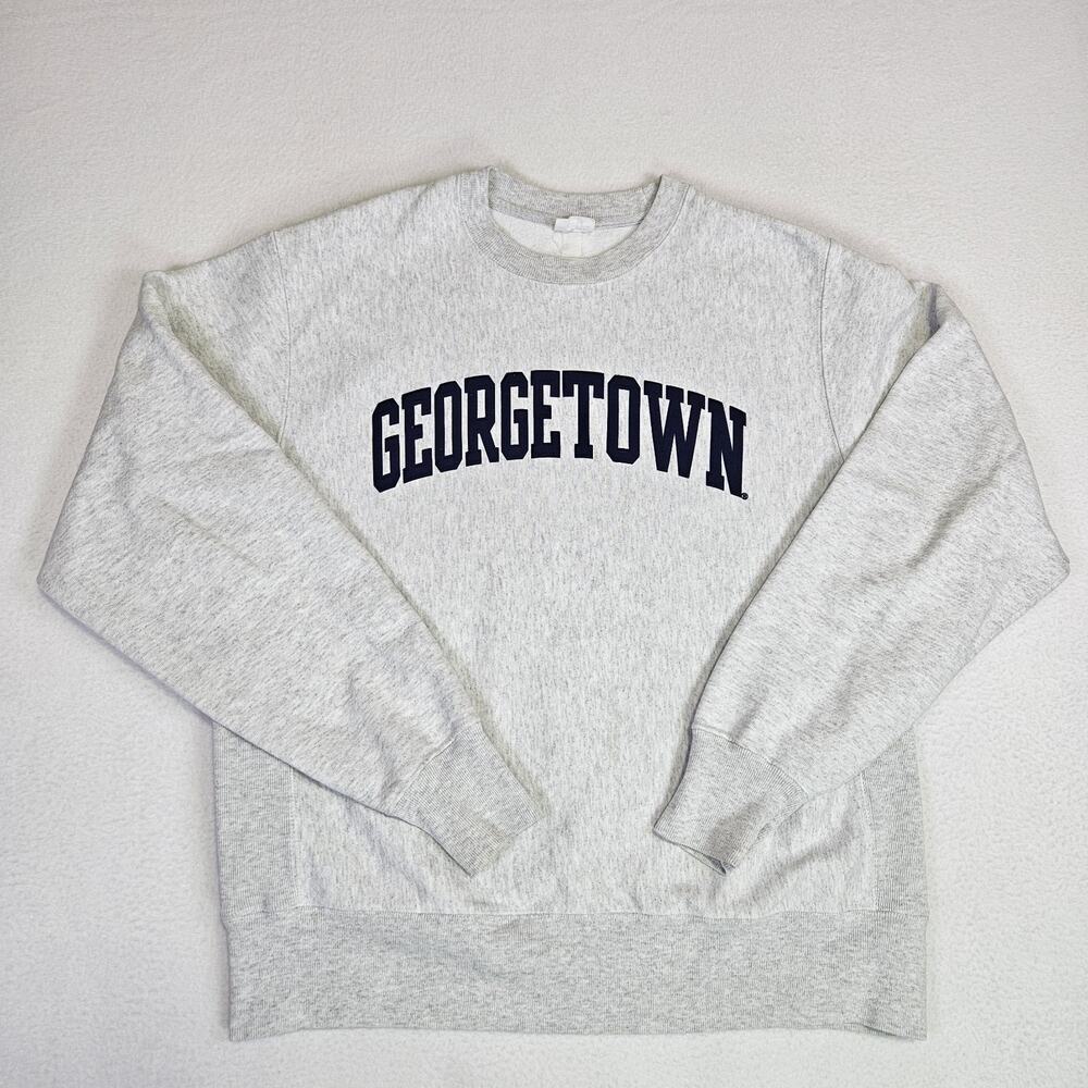 VTG Champion Reverse Weave Crewneck M Georgetown Fleece Sweatshirt Gray Hoyas - Picture 14 of 14